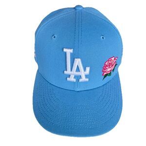 Baseball New‎ Era 59Fifty MLB Fitted Cap Los Angeles Dodgers Sky Blue Pink Rose